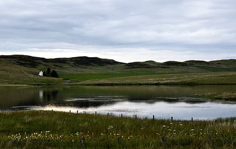 jezero, jezero, zelenilo, brda, Škotska, vode
