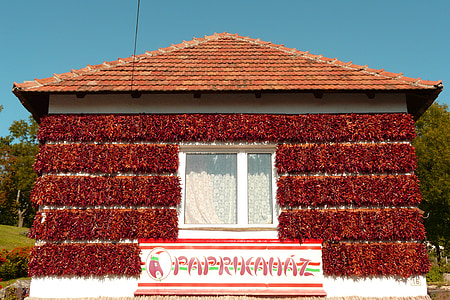 Ungarn, nach Hause, Paprika, Peperoni, rot, Ausverkauf, rote Paprika