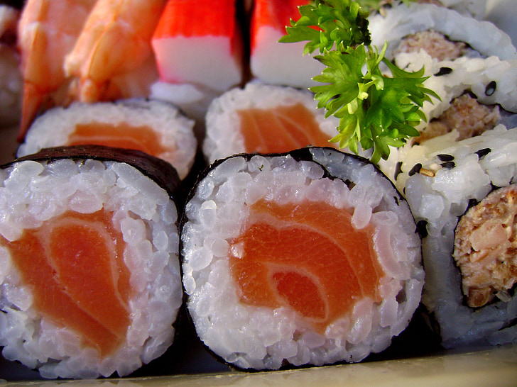 Sushi, sashimi, mad, orientalske, kombineret, Barca, japansk
