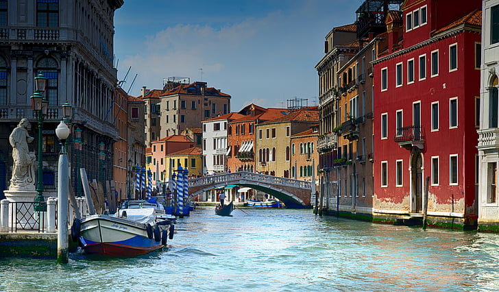 Италия, Венеция, воды, Гондола, Архитектура, Венеция, Лагуна