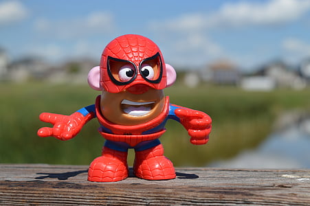 mr, potato head, spiderman, superhero, action figure, toy, comic