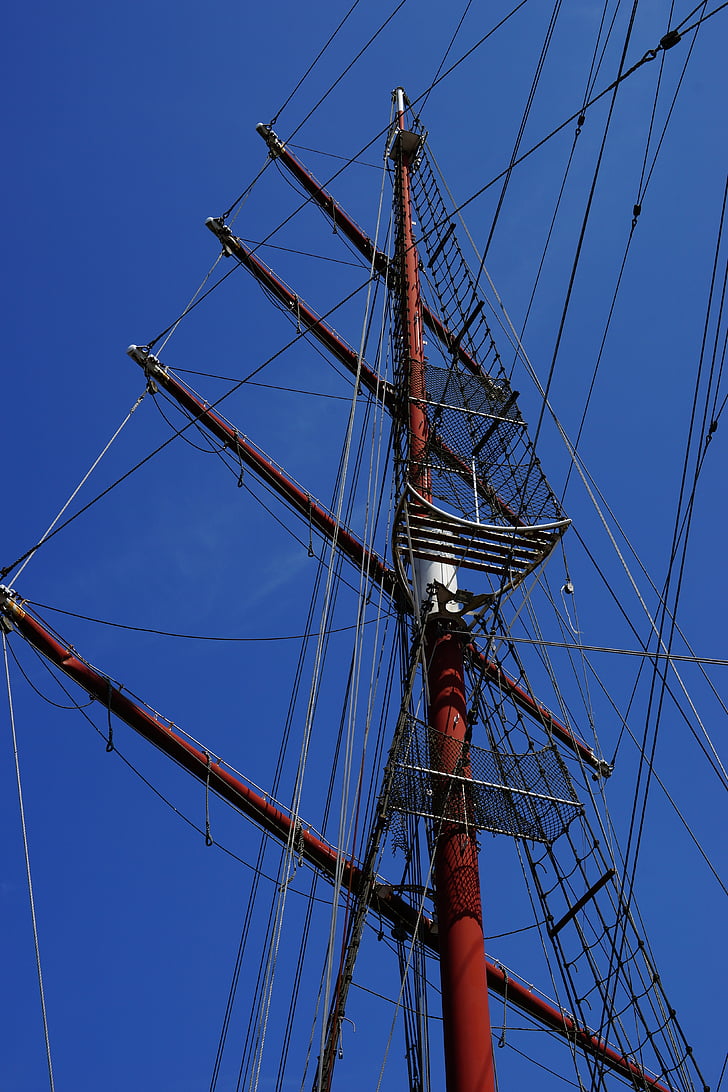 boot, zeilboot, tuigage, schip, boot masten, masten, zeil masten