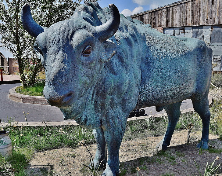 skulptuur, loomade arv, Bull, metallist, Art