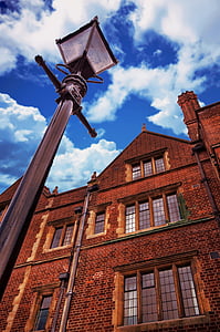 Кембридж, лампа, здание, Архитектура, внешний вид здания, небо, История