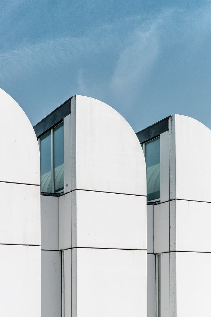 white, building, glass, window, cloudy, sky, architecture