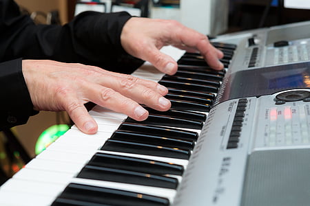 piano, jugador del piano, música, instrumento musical, jugando, teclado de piano, clave