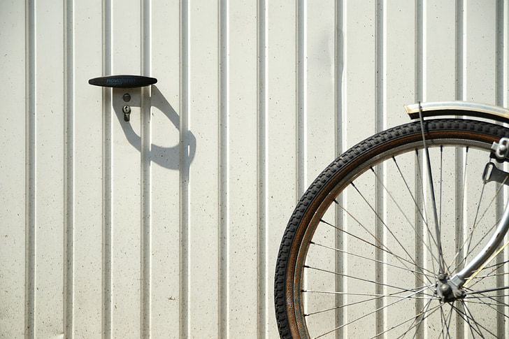 bicicleta, pneumàtics de bicicletes, garatge, madurar, perfil, radis, roda