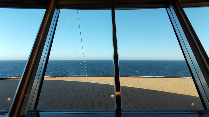 crucero, de la nave, crucero, mar, agua, ventana, naturaleza