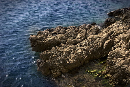 石头, 岛屿, 旁边, 海洋, 海, 海滩, 度假