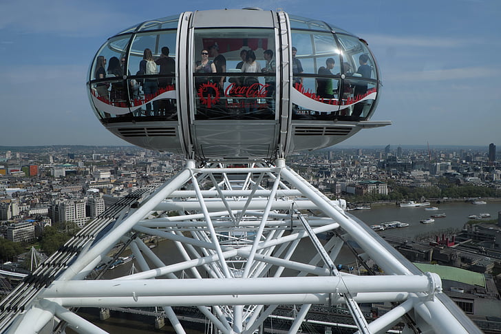Londres, œil, géant, Ferris, roue, Tourisme, UK
