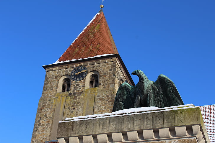 Chiesa, eilshausen, commemorare, lutto, promemoria, scultura, Memorial