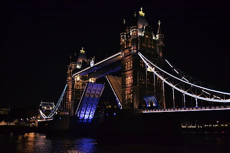 Tower bridge, Thames, floden, historiske, vartegn, arkitektur, London