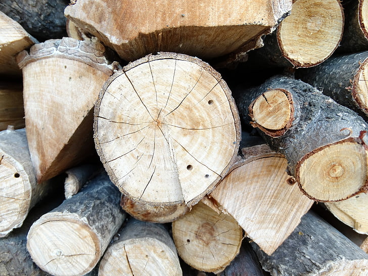 hout, brandhout, houtstapel, login