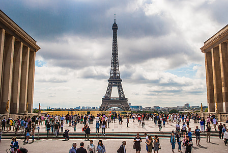 França, París, plaça, columnes, Torre Eiffel, París - França, renom