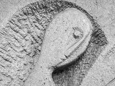 face, stone, sculpture, head, figure, art, wall