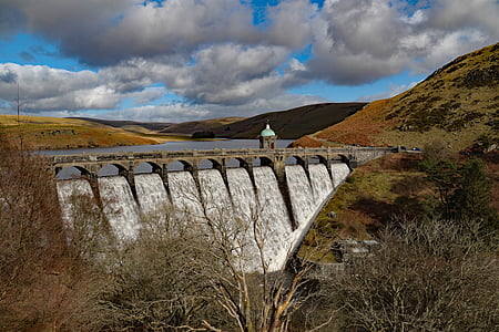 Graig coch, barragem, país de Gales, reservatório, Reino Unido, Vale Elan, montanha