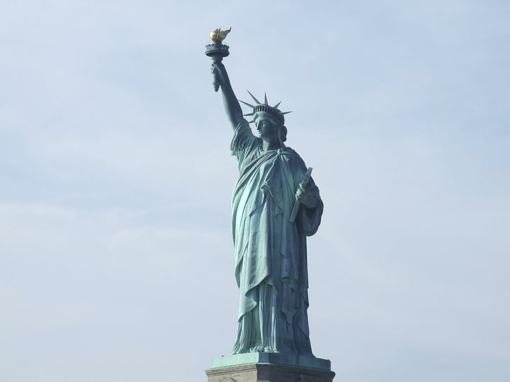 turizmus, szabadság, Amerikai, szimbólum, Dom, szobor, New york city