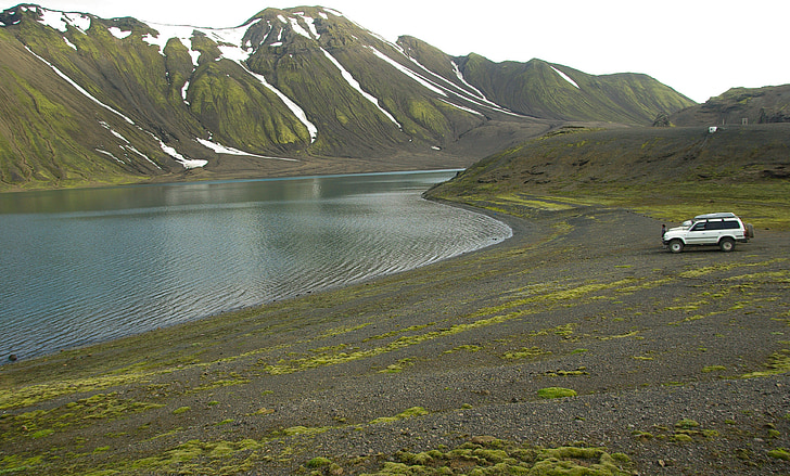 IJsland, Lake, gletsjer, 4 x 4