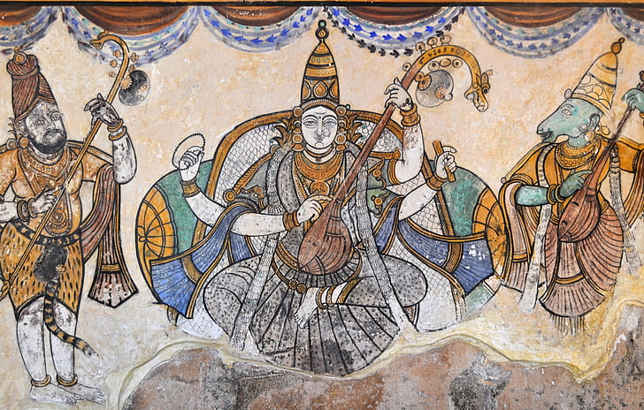 brihadeeswarar 사원, 인도, 신, 그림, 벽, 예술 및 공예, 역사
