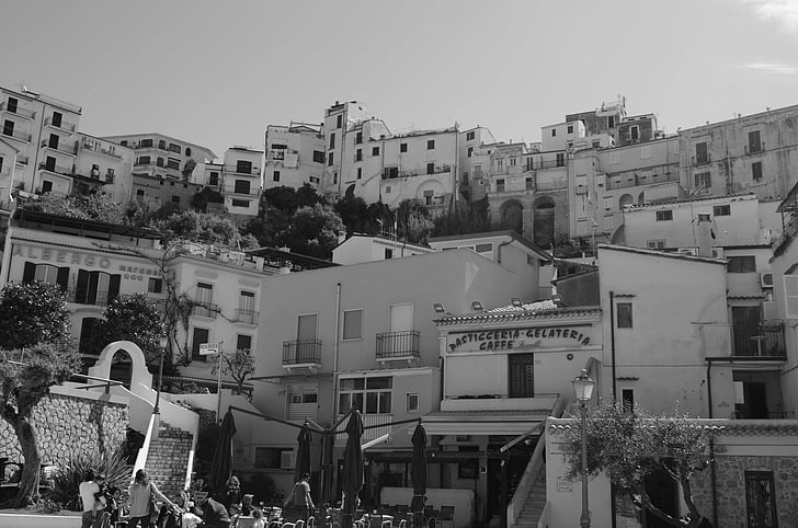 white black, country, old town, sperlonga, architecture, historical centre, historic city