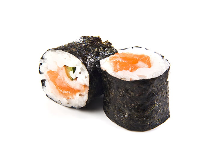 maki, fish, rice, salmon, raw, sushi