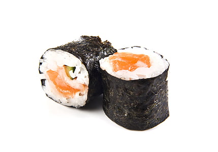 Maki, pescado, arroz, salmón, crudo, sushi