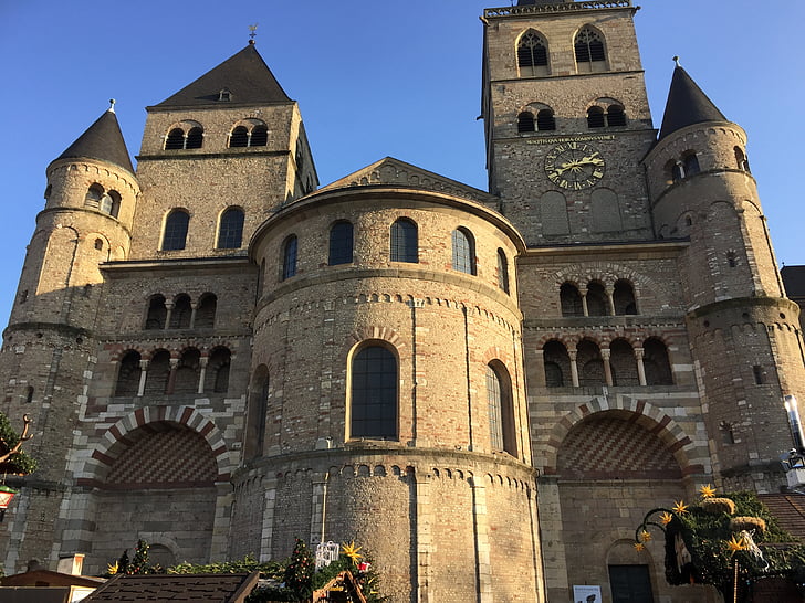 Trier, Julmarknad, Cathedral square, der dom
