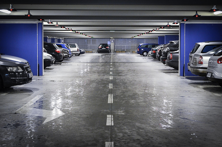 parking, parking souterrain, voitures, multiniveaux, le véhicule, voiture, Centre commercial