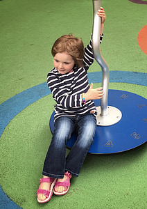 girl, playing, playground, fun, childhood, little, park