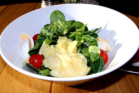 Essen, Salat, Kartoffel-Salat, Essen, Salatteller, Feldsalat, Restaurant
