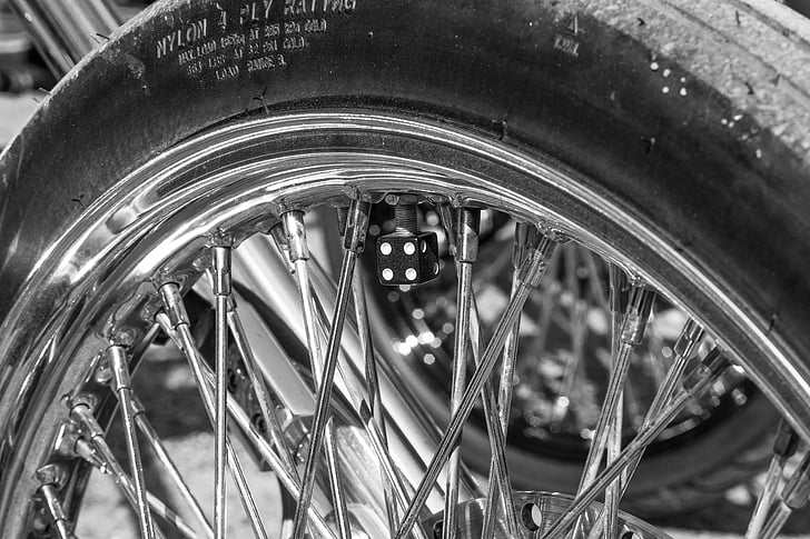 rear tire, dice, spoke, rear rubber, bike