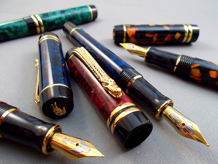 fountain pens, crocodile, nibs, ink pen, pen, handwriting, writing