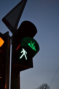 trafik ışıkları, yaya köprüsü, Kırmızı, Yeşil