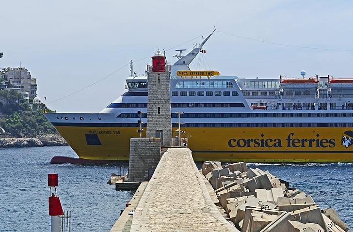 Puerto de entrada, Faro, Muy bien, ferry Córcega, Enema de, Topo, colina