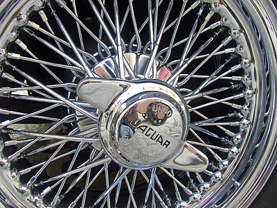 Jaguar auto, žice kotača, Jaguar, Jaguar, krom, klasični, auto