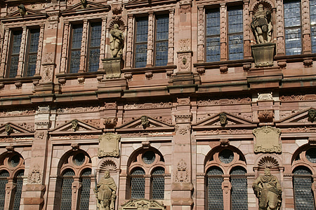 Friedrichsbau, slott, Heidelberg, Tyskland, fasad, arkitektur, byggnad