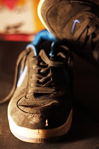 sneakers, svart, mode, skor, pojkens, skor