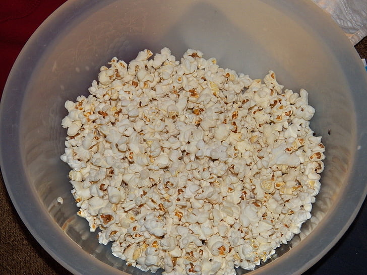 popcorn, misa popcornu, jedlo, Film
