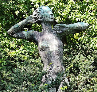 woman, naked woman, sculpture, art, stone figure, statue, female