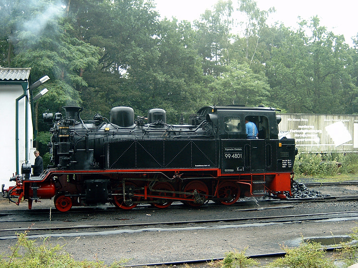 Dampfkessel, Rasender Roland, Eisenbahn, Dampflokomotive, historisch, Rauch, Nostalgie