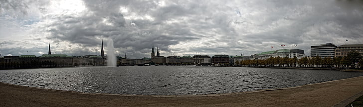 Hamburg, Jungfernstieg, Panorama