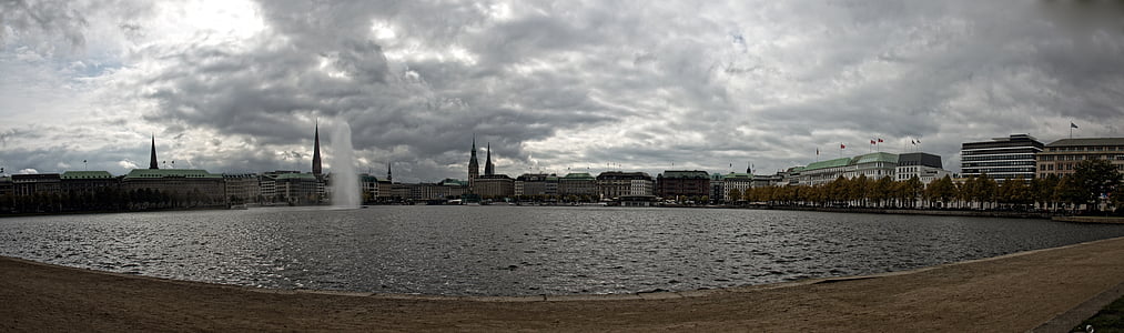 Hamburg, Jungfernstieg, Panorama