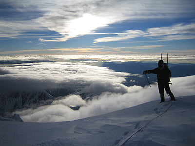 hegyi, Mont blanc, csúcstalálkozó, Franciaország, táj, Alpok, kaland