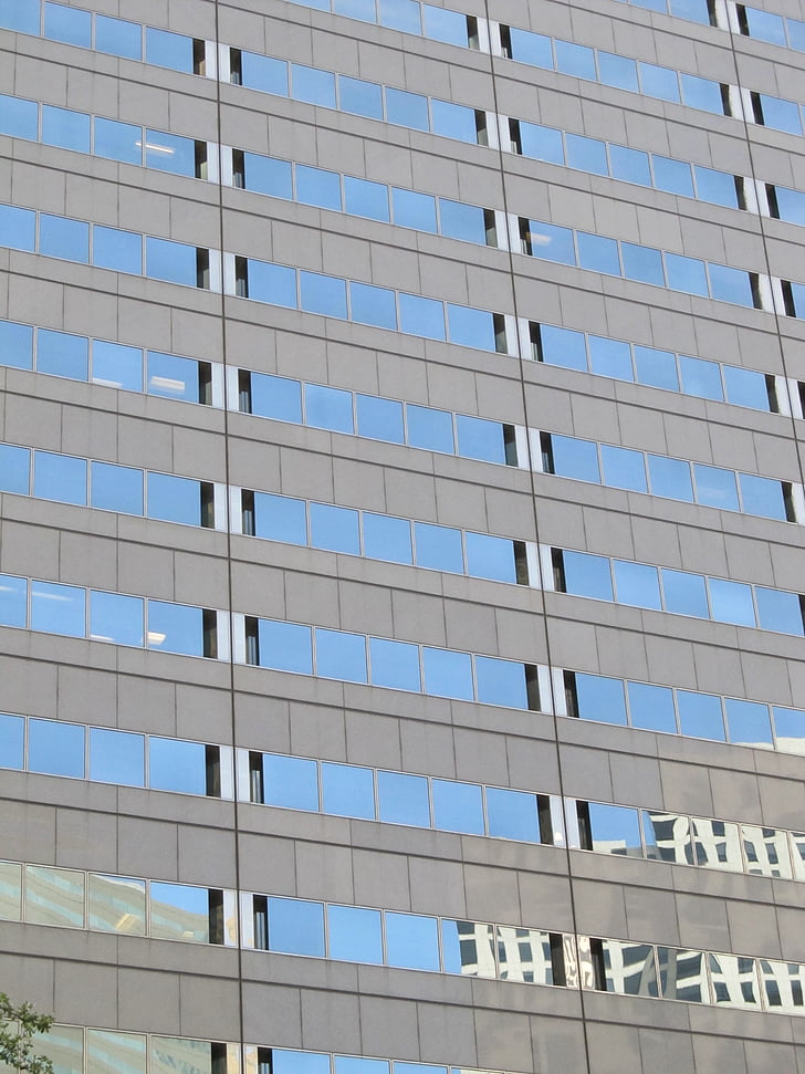 immeuble de bureaux, façade en verre, architecture, Dallas, Skyline, bâtiments, Centre ville