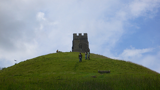 Glastonbury tower, Glastonbury tor, Englanti, Glastonbury abbey, Somerset, Castle, Maamerkki