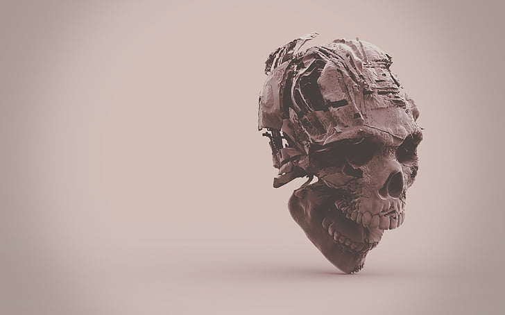 skeleton, skull, 3d, single object, studio shot, no people, close-up