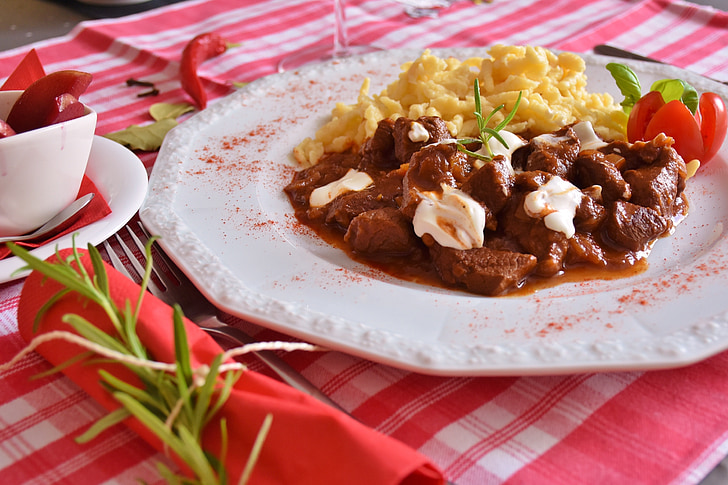 goulash, meat, wild game meat, game goulash, court, main course, cook