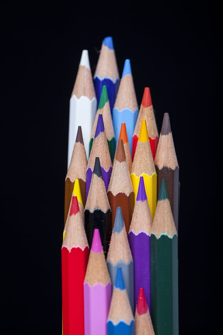 kalem, Renk, Makro, arka planlar, Resimler, okul, kalem