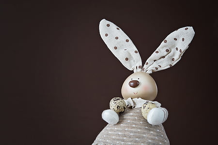deco-hase, easter bunny, quail eggs, easter, deco, decoration, brown