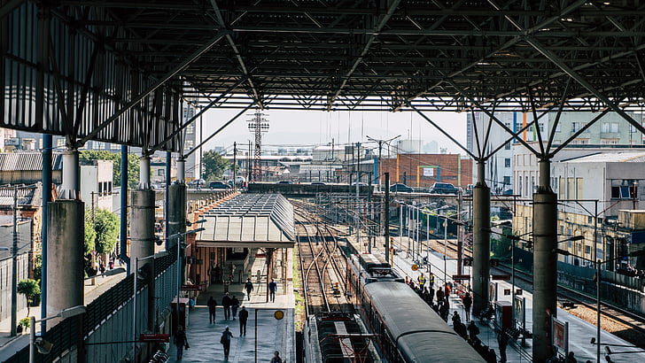 Trem, Estação, arquitetura, metrô, ferroviário, comboios, plataforma